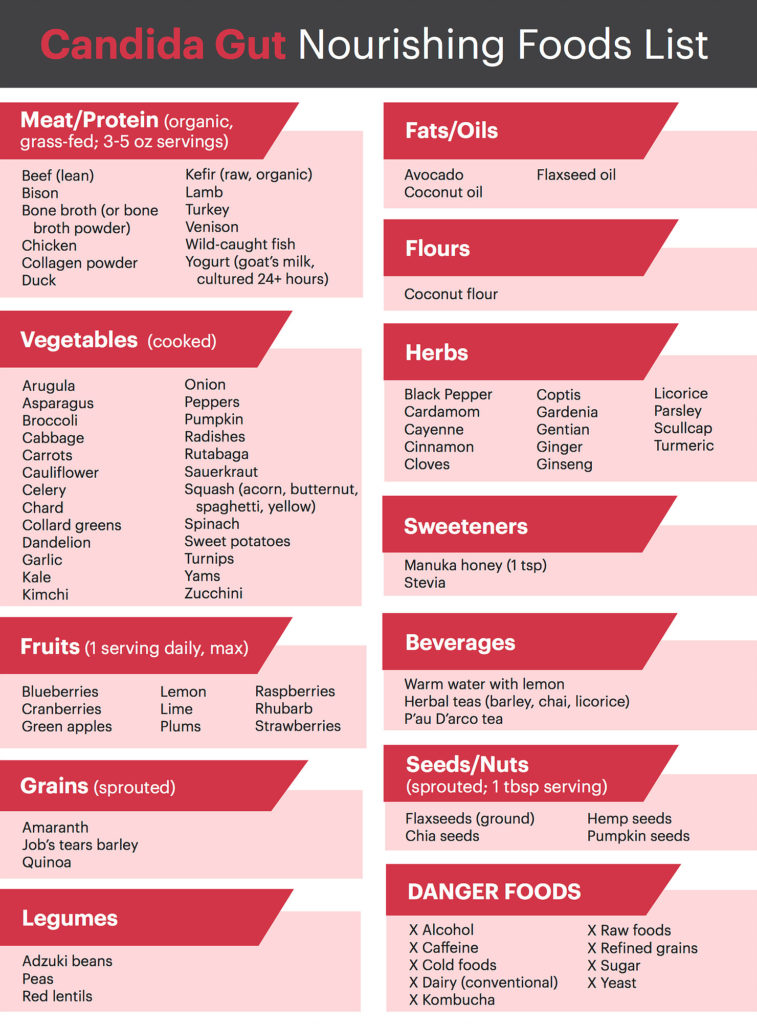 Candida Gut Nourishing Foods List