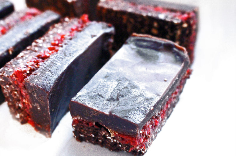 No Bake Chocolate Berry Slice