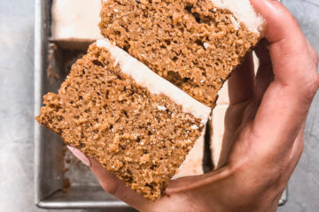 Paleo Pumpkin Cake with coconut icing