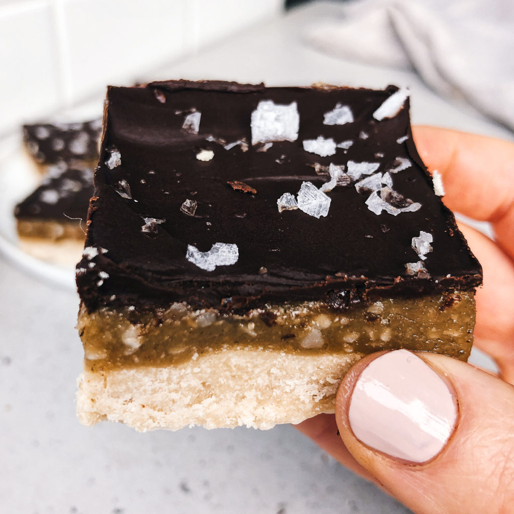 Salted Tahini Millionaire Bars