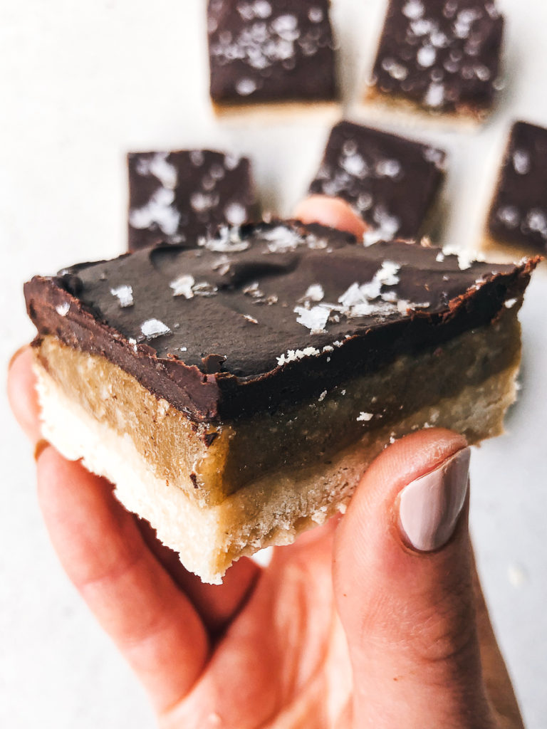 Salted Tahini Millionaire Bars