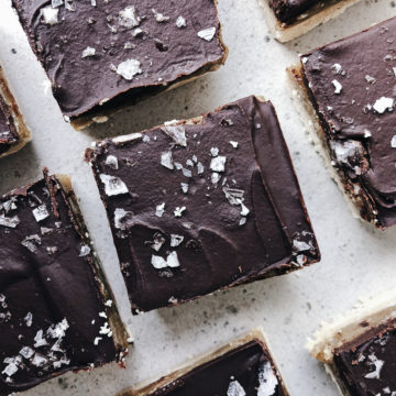 Salted Tahini Millionaire Bars