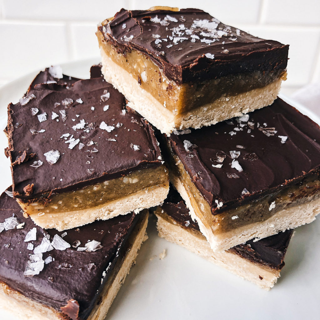 Salted Tahini Millionaire Bars